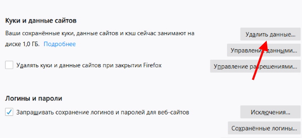 Удалить данные
