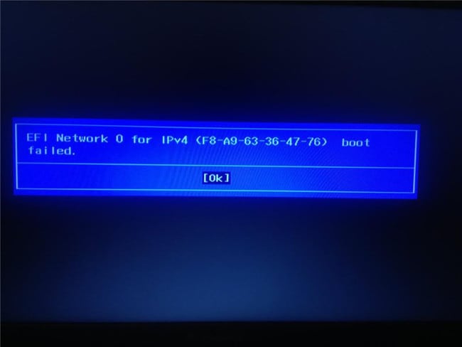 ЕФИ мрежа 0 за грешку приликом покретања ИПв4 није успела на Леново лаптопима